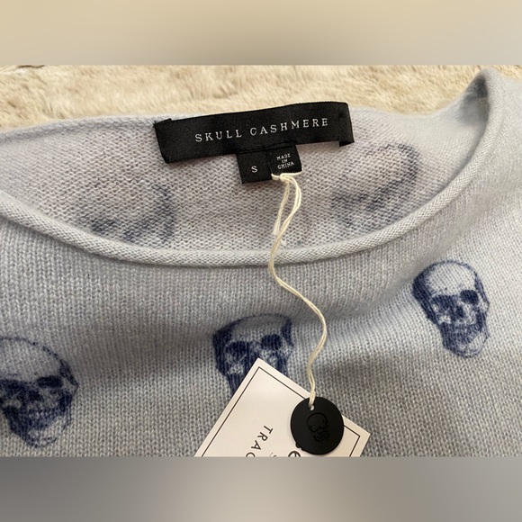 360 CASHMERE💕Gemma Skull Dropped Shoulder Cashmere Sweater Size S - Picture 8 of 13